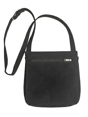Vintage HOBO International Black Microfiber Expandable Crossbody Messenger Bag